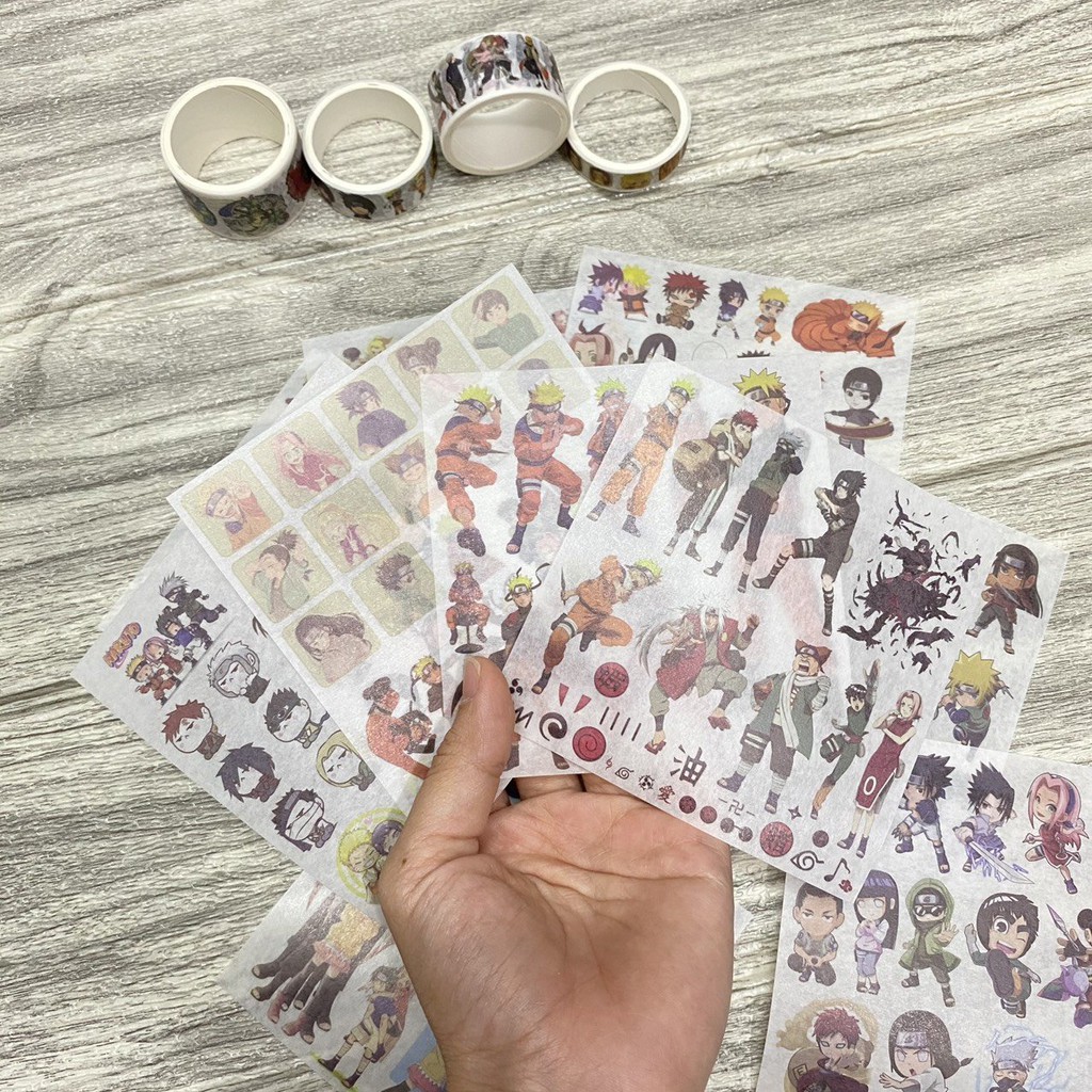 Ảnh dán lẻ tấm sticker Naruto Sasuke album ảnh dán anime idol dễ thương