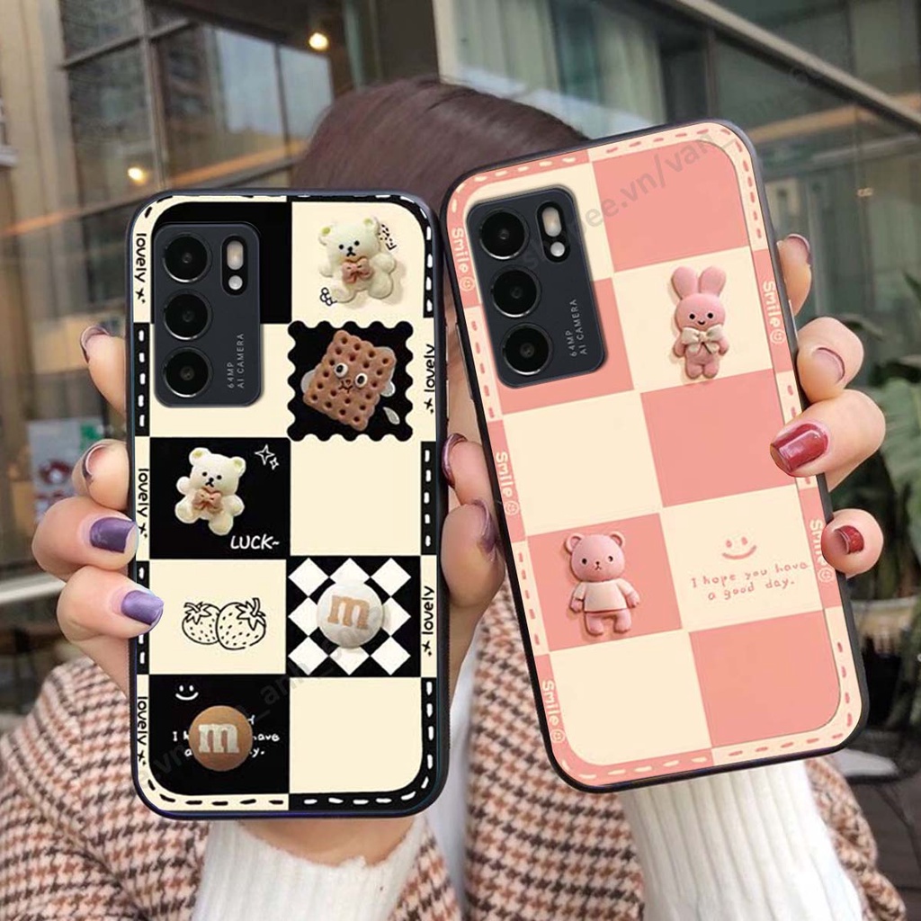 Ốp lưng Oppo Reno6 / Reno6 Z 5G / Reno 6 hình gấu, kẹo dễ thương cute