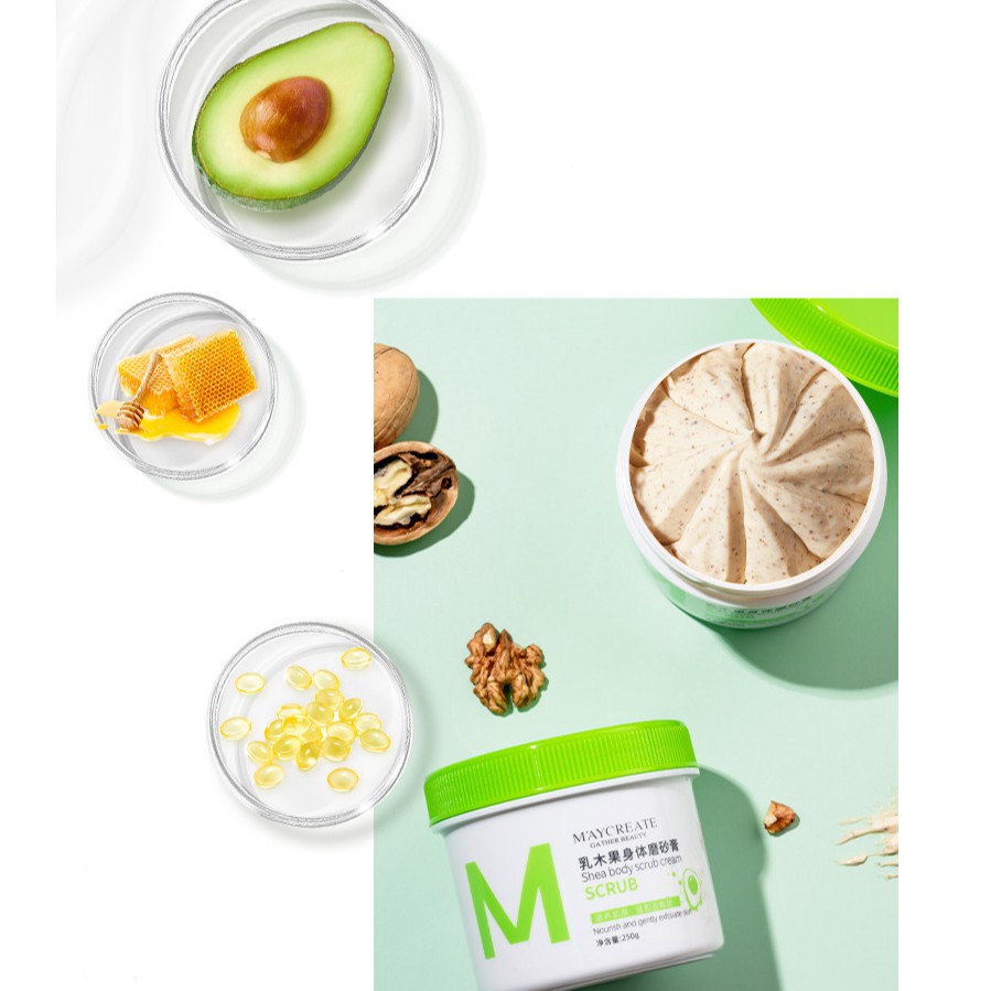 Một Hũ Tẩy Da Chết Body Sáng Da Qủa Bơ Maycreate Shea Crub 250ML | BigBuy360 - bigbuy360.vn