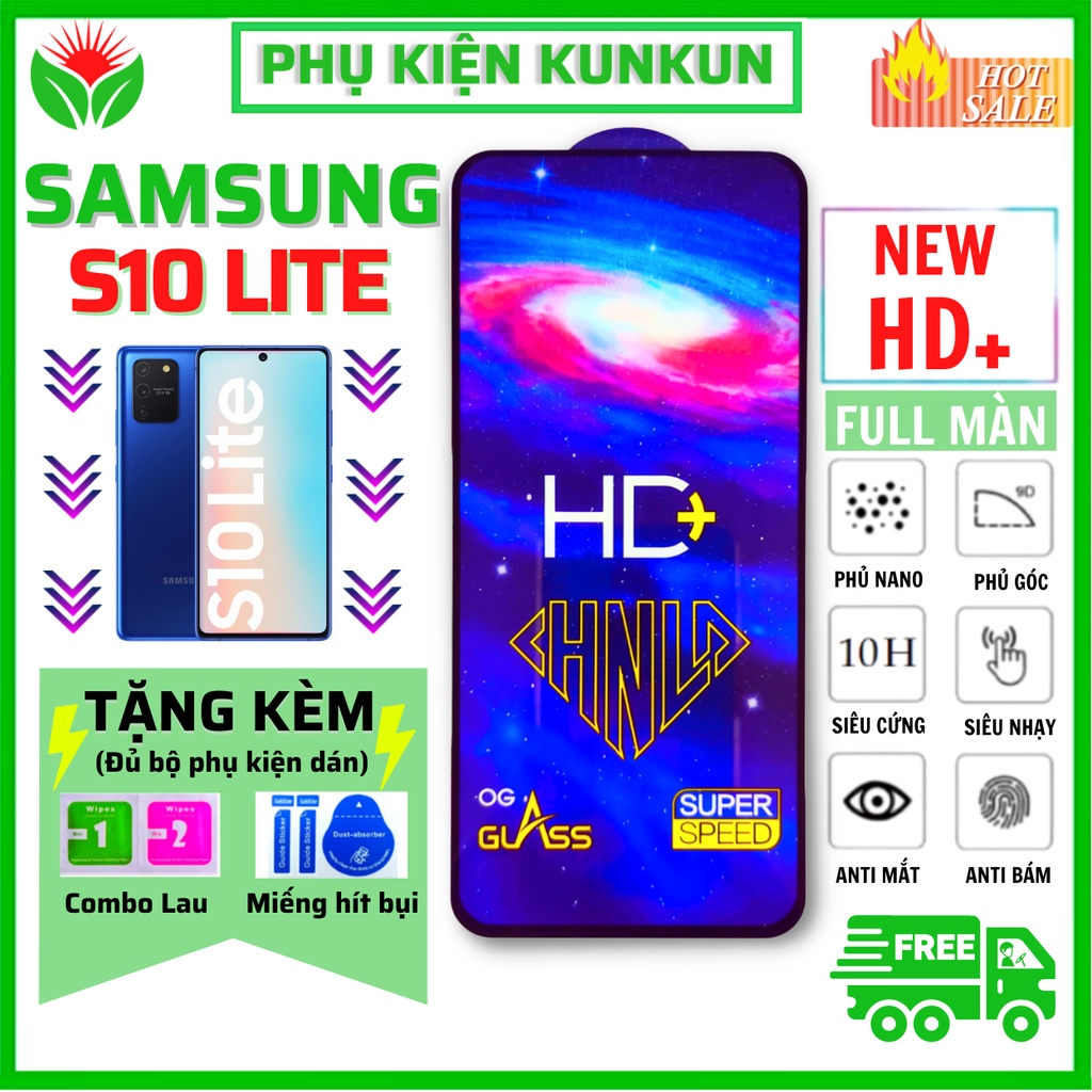 Siêu Mượt Kính Cường Lực SamSung S10 LITE - Phủ NANO HD+ và trong suốt - Độ cứng 9H - Độ trong suốt cực cao.