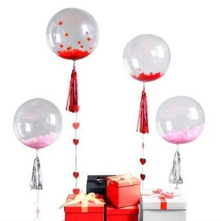 Bong bóng nhựa PE trong suốt nhiều cỡ có thể bơm khí helium 15cm 25cm 45cm 50cm 90cm