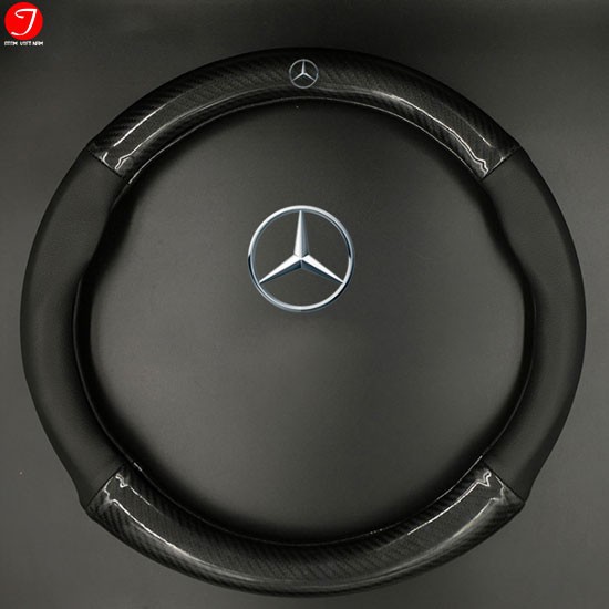 Bọc vô lăng, bọc da vô lăng carbon có logo Mercedes