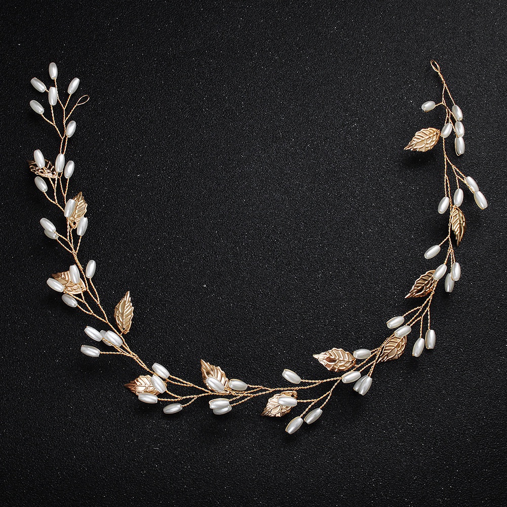 Cài tóc thiết kế lá và ngọc trai nhân tạo thanh lịch cho nữ