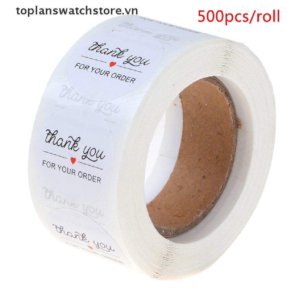 Cuộn 500 Sticker &quot;THANK YOU FOR YOUR ORDER&quot; Dán Sổ Tay