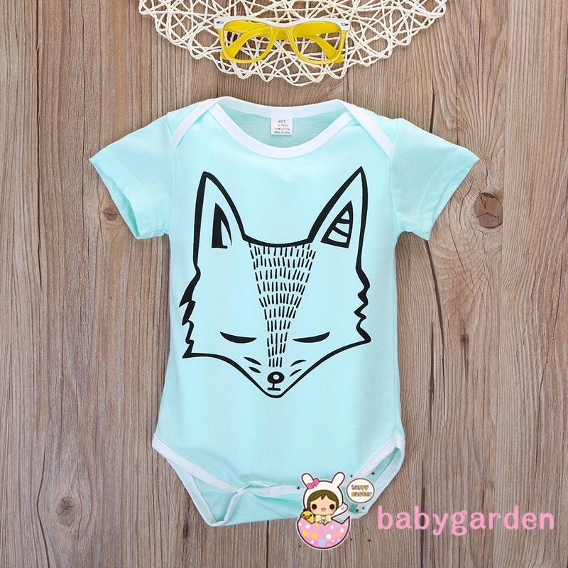 Áo liền quần tay ngắn in hình con vật xinh xắn cho bé