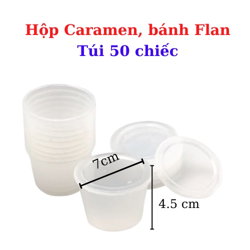 Hộp nhựa caramen, hũ đựng bánh flan (túi 50 chiếc)