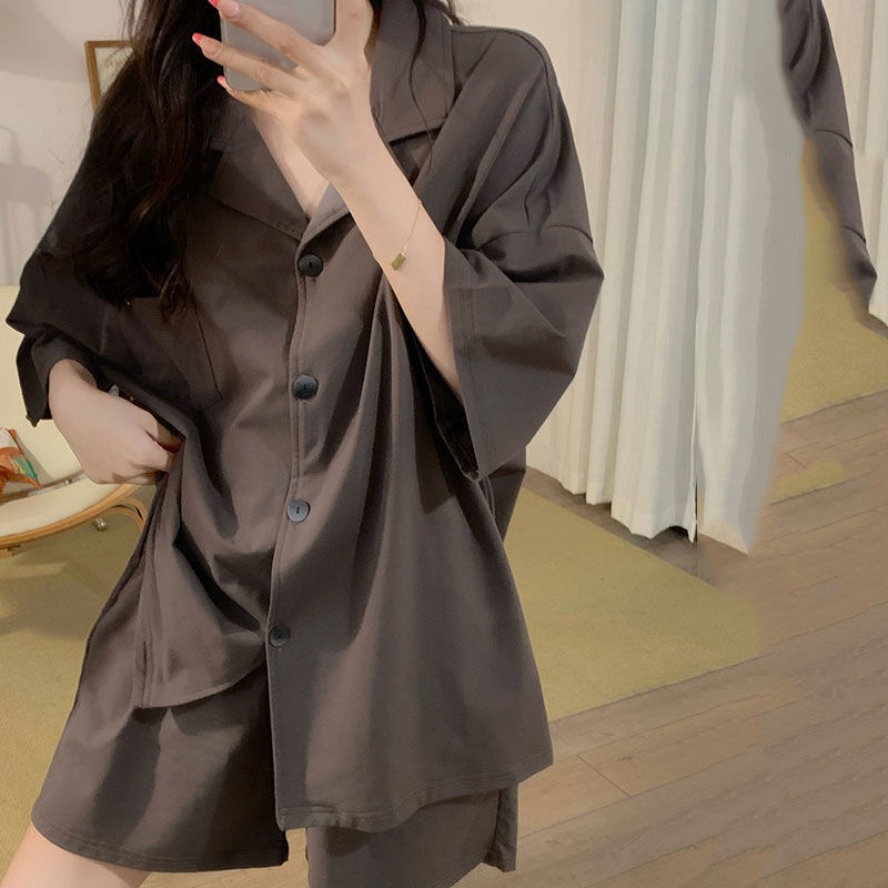 Bộ Đồ Ngủ Ngắn Tay Phong Cách Nhật Bản Mới Cho Nữ