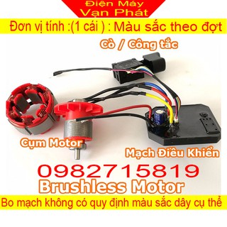 Mạch điều khiển, công tắc điều tốc, cuộn dây Stato, Rotor máy vặn bulong 18V không chổi than ( P172)