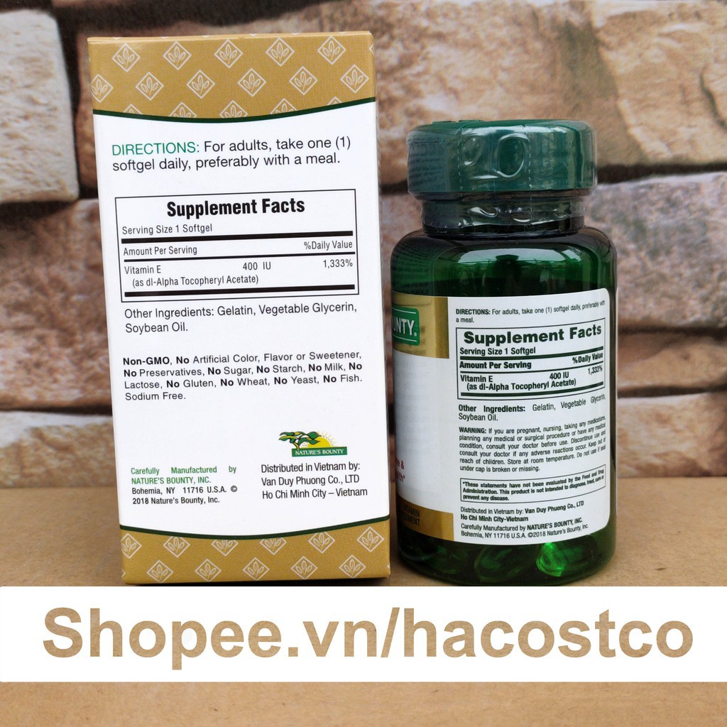 Viên uống Vitamin E 400 IU Nature Bounty 30 viên - Duy trì vẻ đẹp và tươi sáng của da 64