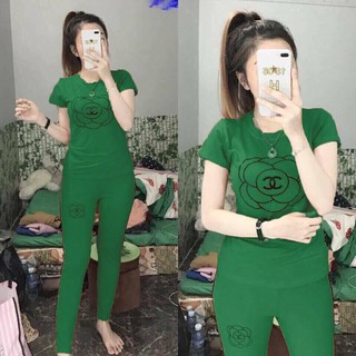 Bộ đồ cotton thêu vòng tròn cao cấp