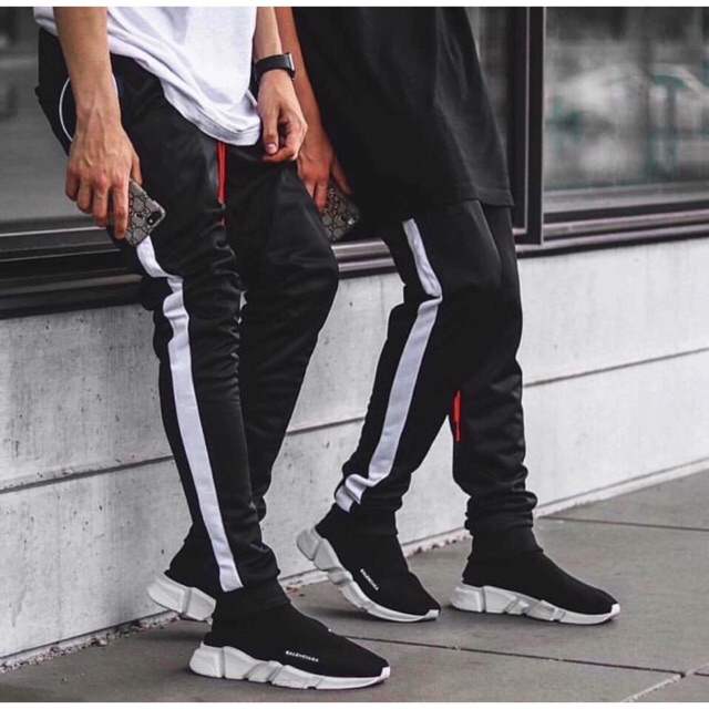 Quần jogger nam/nữ nỉ 1 sọc kèm ảnh thật