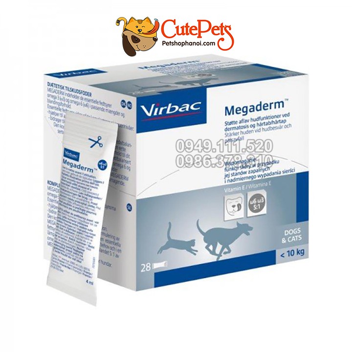 Gel Dưỡng mượt lông Megaderm Virbac dành cho chó mèo [Combo 7 Gói] - Cutepets