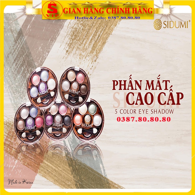 [ AUTH - XỊN ] Bảng màu mắt phấn mắt nhũ, Phấn mắt sidumi 5 ô Sidumi siêu đẹp/ Bảng màu mắt hàn quốc cao cấp siêu mịn