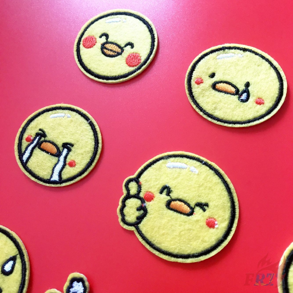 Miếng vá ủi nhiệt hình chú gà dễ thương dùng trang trí áo quần