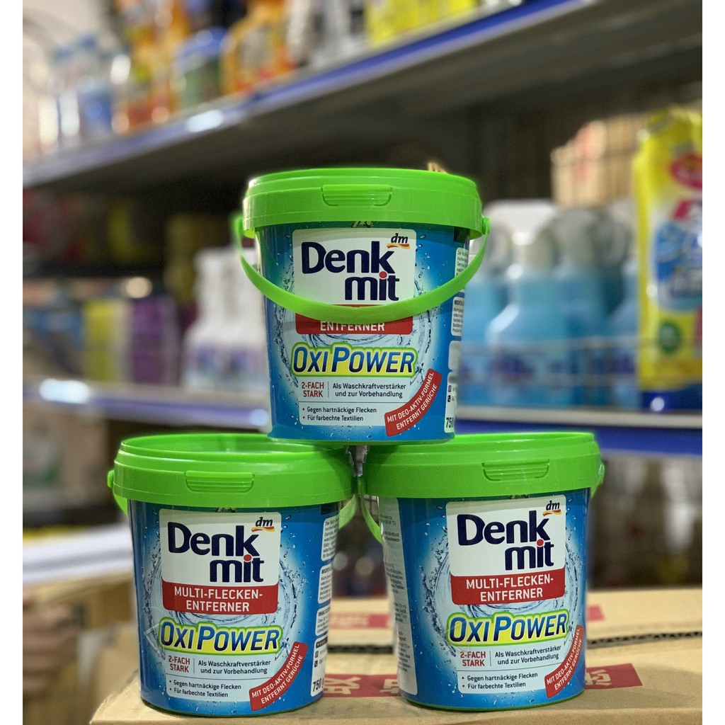 Bột tẩy vết bẩn dành cho quần áo màu Denkmit Oxi Power Multi Flecken Entferner 750g (Đức)