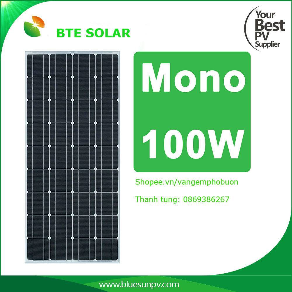 Pin mặt trời Mono BTE Solar 100w 5 Busbars Cell Class A hàng xuất khẩu