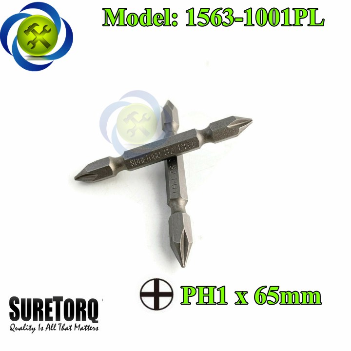 Mũi vặn vít 2 đầu PH1 Suretorq 1563-1001 PL màu xám dài 65mm (2mũi)