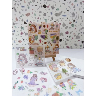 Sticker Miếng Dán Lụa Họa Tiết Hoạt Hình Phong Cách Hàn Quốc Độc Đáo diy