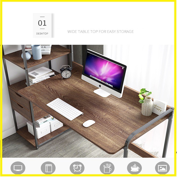 Bàn liền kệ 2 ngăn kéo 2020 kích thước 120x40x75