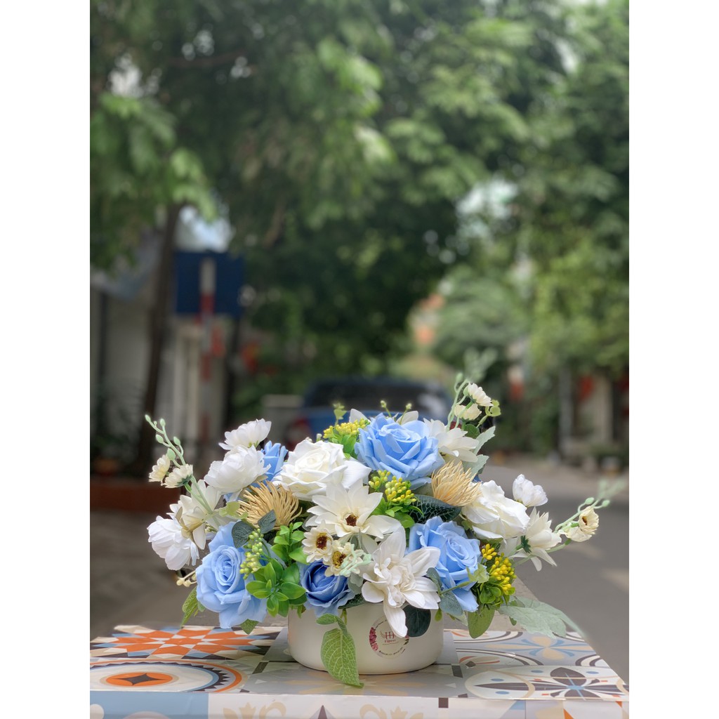 bình hoa để bàn - HOA LỤA GIÁ RẺ CAO CẤP HÀ NỘI