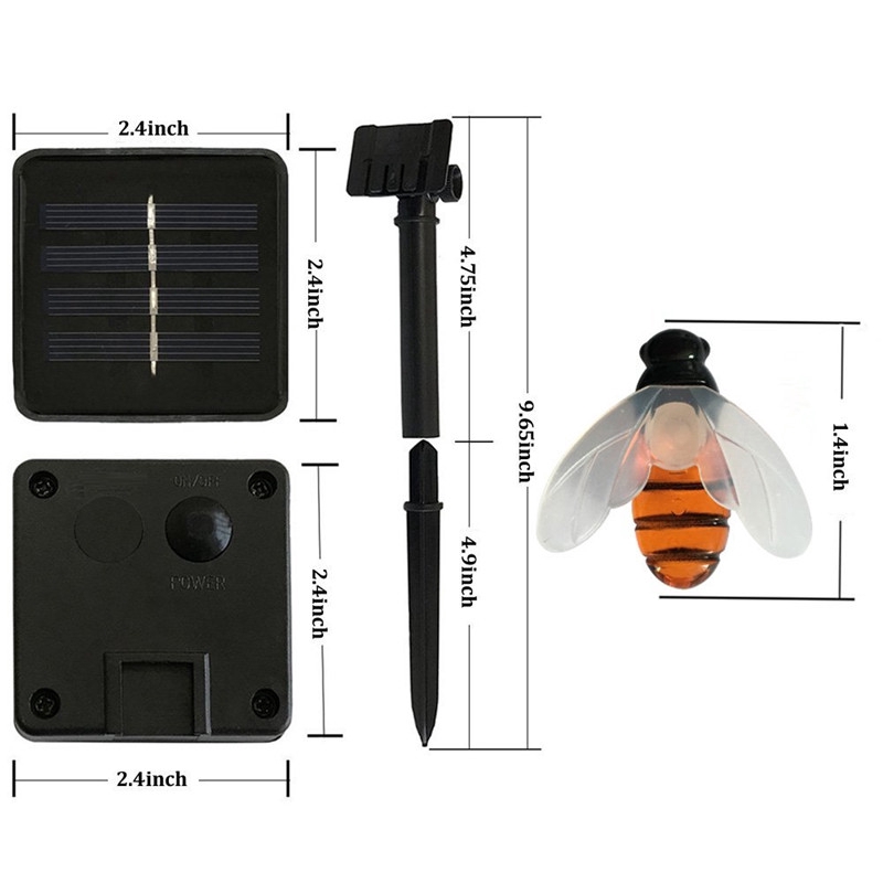 Dây đèn LED chống nước hình con ong dùng năng lượng mặt trời