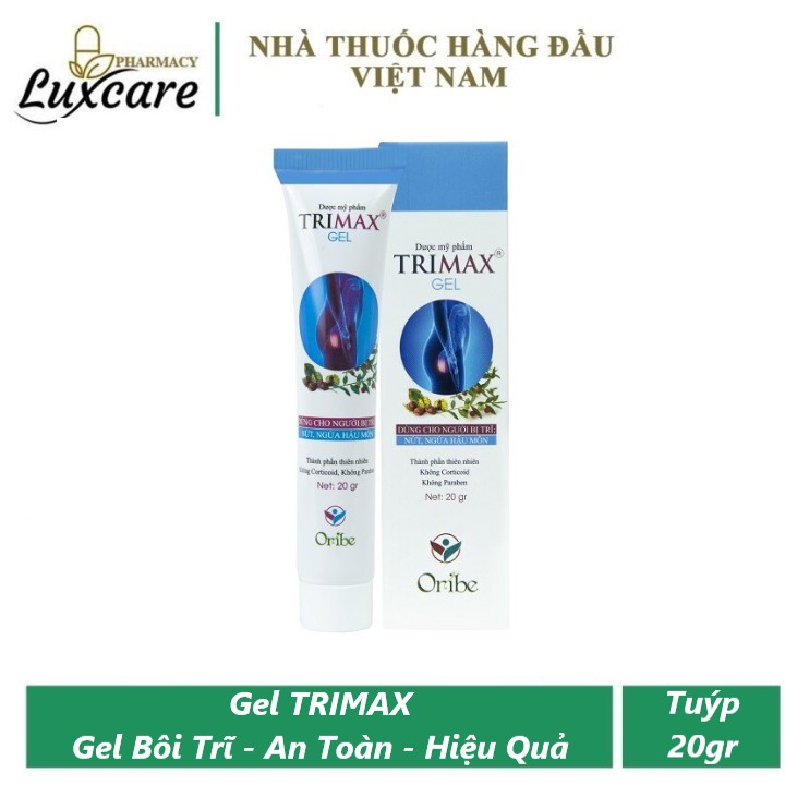 Gel Bôi Trĩ Trimax - Hiệu Quả - An Toàn - Tuýp 20gr -Luxcare