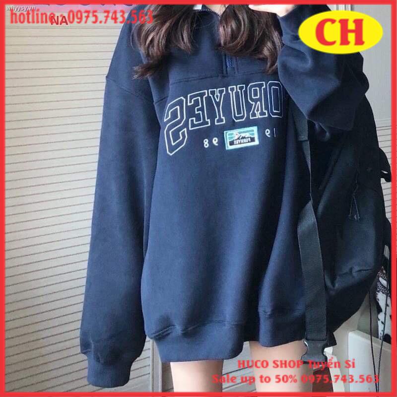 Áo Sweater Nữ Cao cổ Nỉ 1988  Polo trắng khoá zip form thụng tay bồng ulzzang unisex freeszie | BigBuy360 - bigbuy360.vn