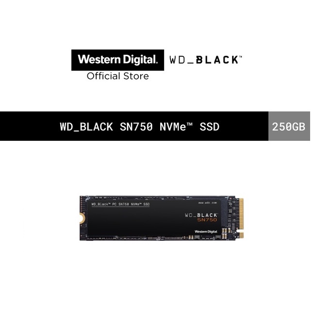 Ổ cứng SSD WD Black 250GB SN750 M.2 PCIe Gen3 x4 NVMe