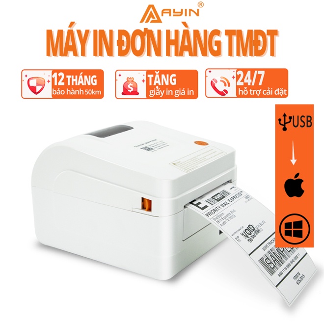 máy in nhiệt in đơn hàng,in phiếu gửi,in tem mã vạch,logo tự dán,máy in đơn hàng shopee in mã vận đơn,máy in a6 a7 AYIN