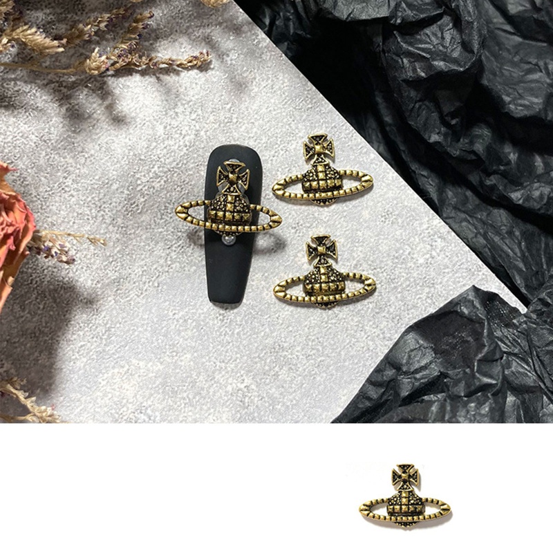Set 10 Phụ Kiện Trang Trí Móng Tay 3d Phong Cách Gothic Cổ Điển Charms