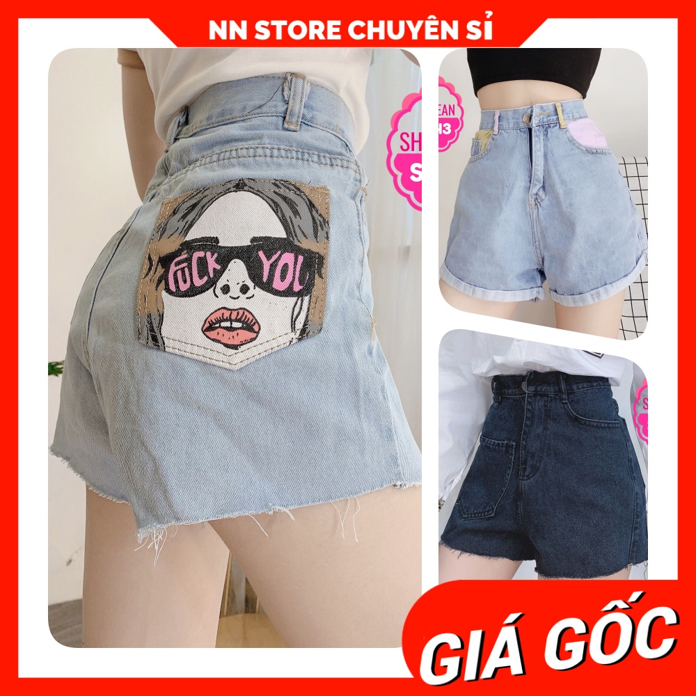 QUẦN SHORT JEAN NỮ IN HÌNH THÊU CHỮ DỄ THƯƠNG