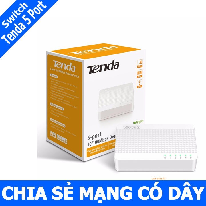 Thiết Bị Chia Mạng Tenda S105 5 Port - Mở Rộng Mạng Internet