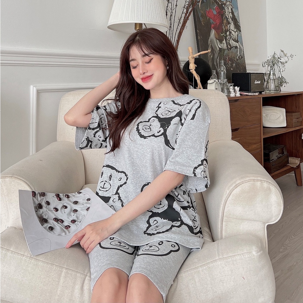 Đồ bộ lửng nữ mặc nhà - thời trang mới nhất - Chất liệu bozip Cotton cao cấp - ( Bộ Lửng ống ôm -  BL )