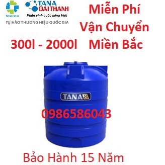 Bồn nước nhựa Tân Á 8 đứng, bảo hành 15 năm