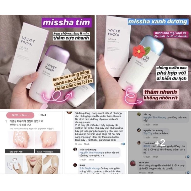 Kem chống nắng mis sha 150