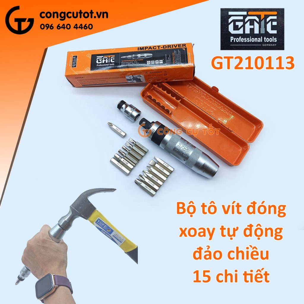 Bộ tô vít đóng xoay tự động đảo chiều 15 chi tiết GT210113