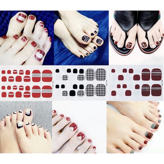Nail sticker dán móng chân 3D chống nước thời trang chất lượng cao , dán lên chân y như hình (38)
