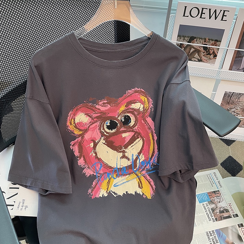 NRVP Áo thun tay ngắn cổ tròn 100% cotton thời trang phong cách Hàn Quốc cho nữ