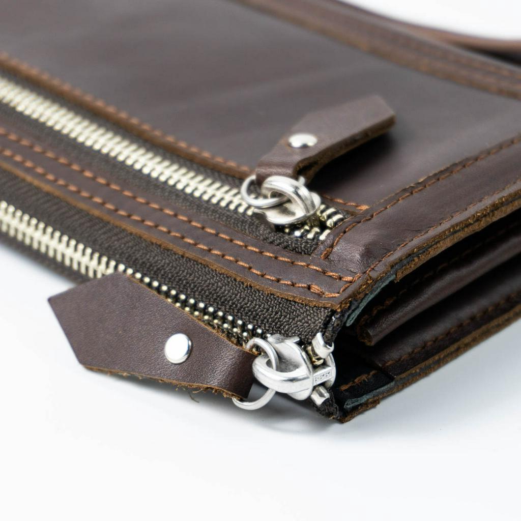 Ví dài cầm tay nam da bò, phong cách vintage cổ điển Manuk Leather