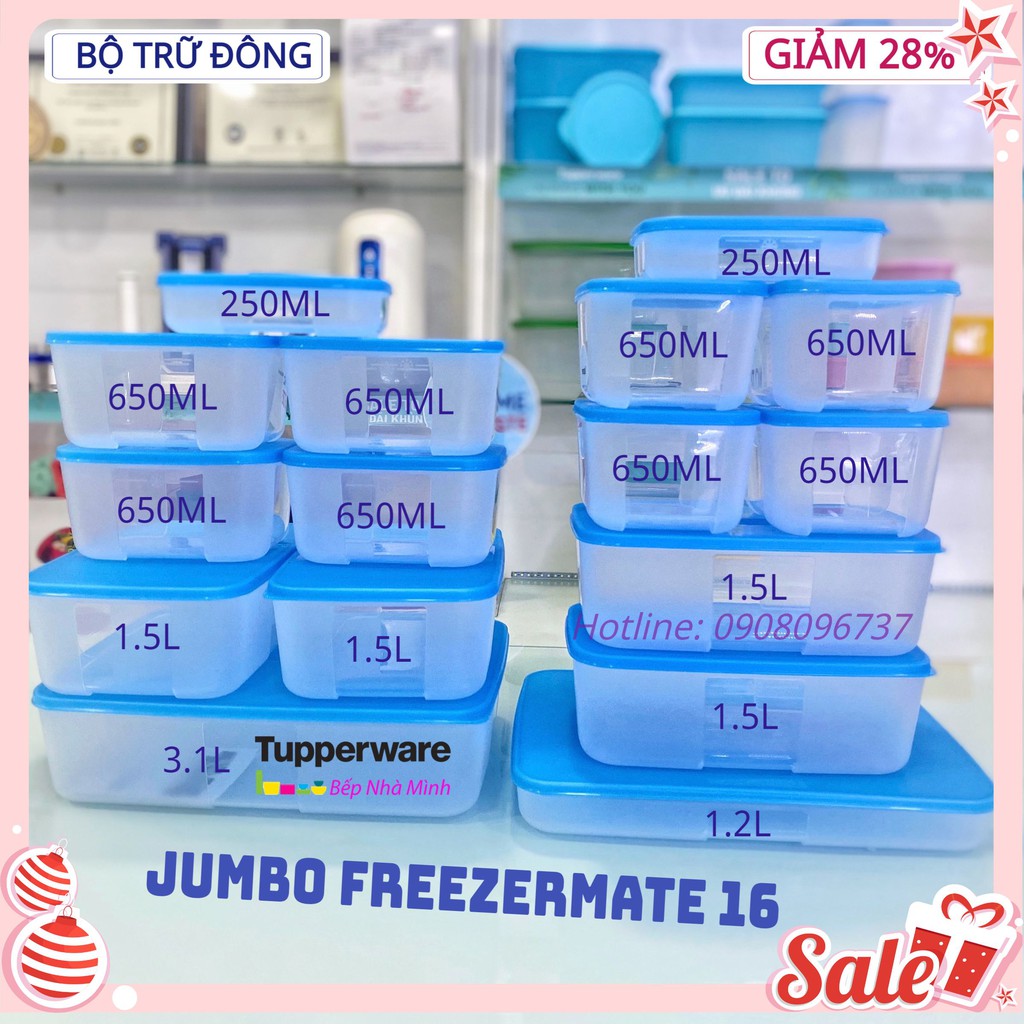 Tupperware ❤️ Freeship❤️ Bộ hộp bảo quản trữ đông Freezermate (16 hộp)