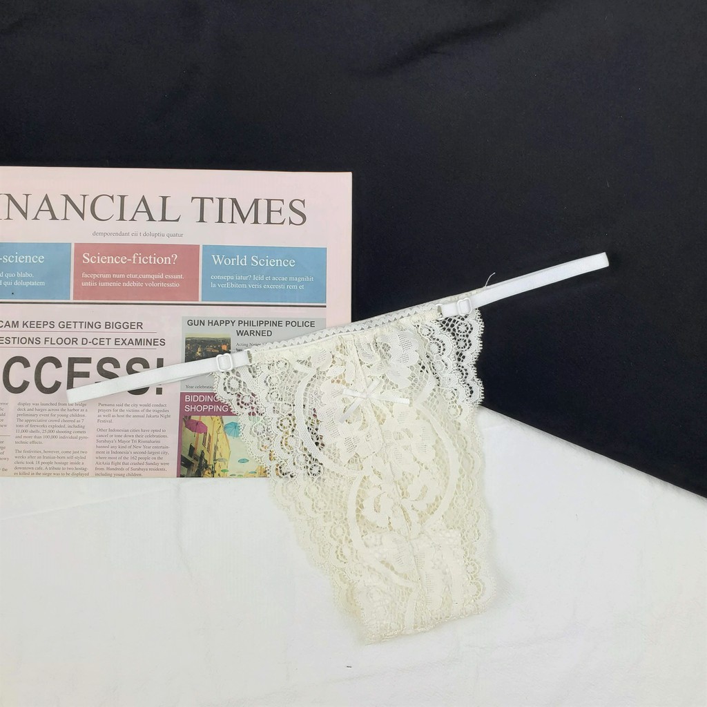Bộ đồ lót ren không gọng mút vừa gợi cảm màu hoa trắng quần dây - Áo ngực sexy by NHÀ SÒ Bralette NS188 | BigBuy360 - bigbuy360.vn