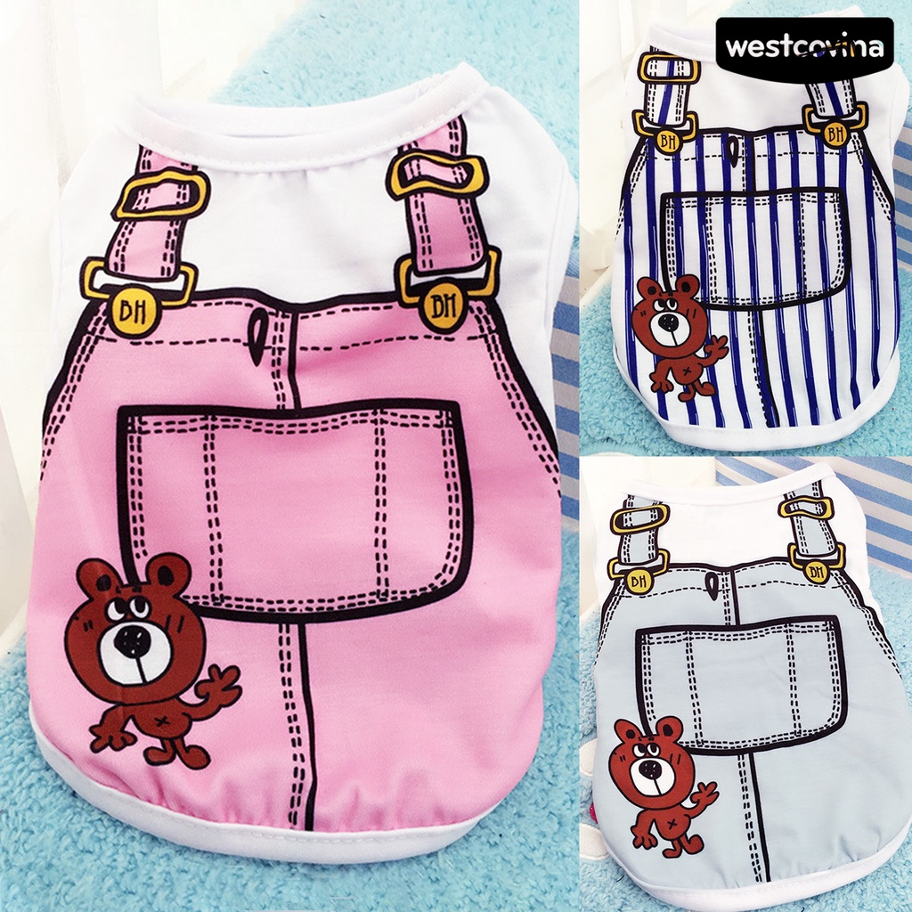 Áo Cotton Họa Tiết Hoạt Hình Cho Thú Cưng