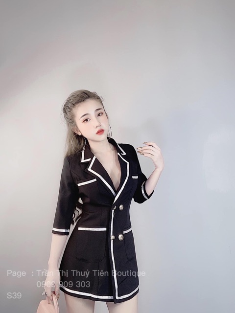 Set áo vest dài + quần short