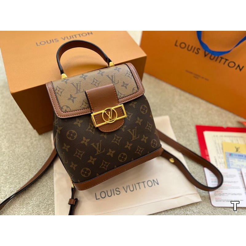 Balo nữ LV sz22x28cm bản super đẹp căng phồng lót da lộn có mã code fullbox đầy đủ