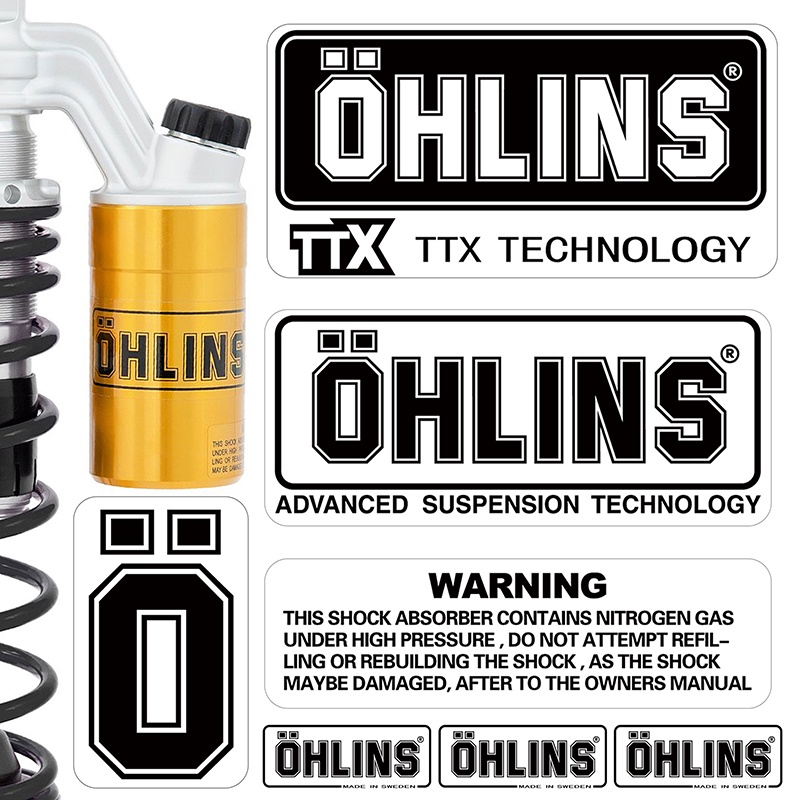 Nhãn dán giảm xóc ohlins cho đề can xe máy vinyl không thấm nước logo dán chuyển trong suốt
