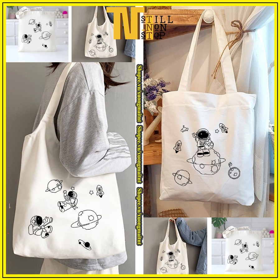 Túi tote đeo vai đeo chéo đi học túi vải canvas giá rẻ đẹp ULZZANG XUONGMAITNT N11