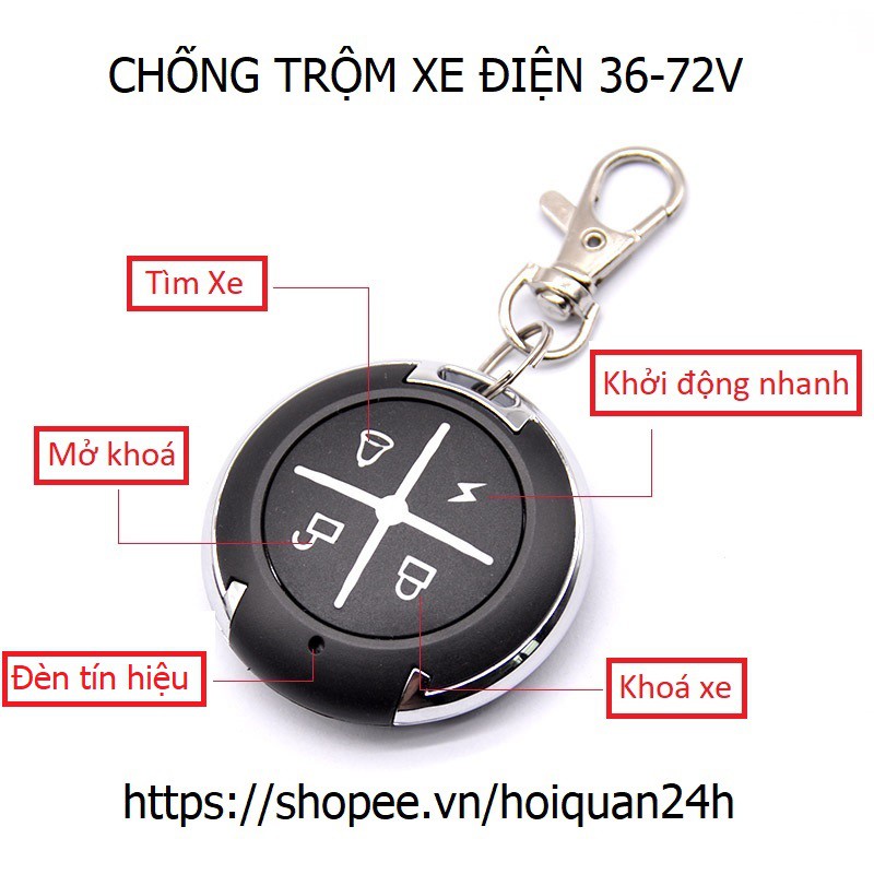 Chống trộm xe điện loại 1 nguồn 36 - 72v, chống trộm xe đạp điện