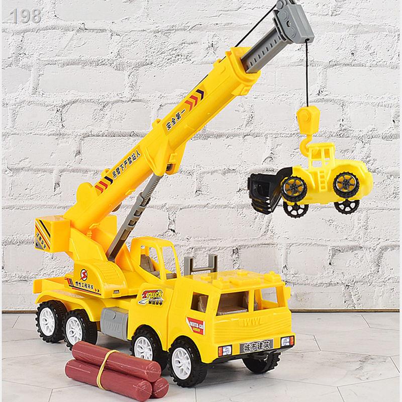 【2021】Cần trục quán tính xe tải xây dựng lớn cẩu cứu hỏa đồ chơi trẻ em ô tô mô hình cậu bé 3-6 tuổi