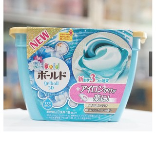 Viên giặt Gel Ball nội địa Nhật màu xanh 17 viên 3D (dạng hộp)