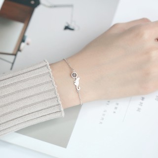 Vòng Tay Lắc Tay Bạc S925 Italy - Dây Đeo Tay Mèo Cười Mặt Trăng Đặc Biệt Dáng Hàn Quốc L11
